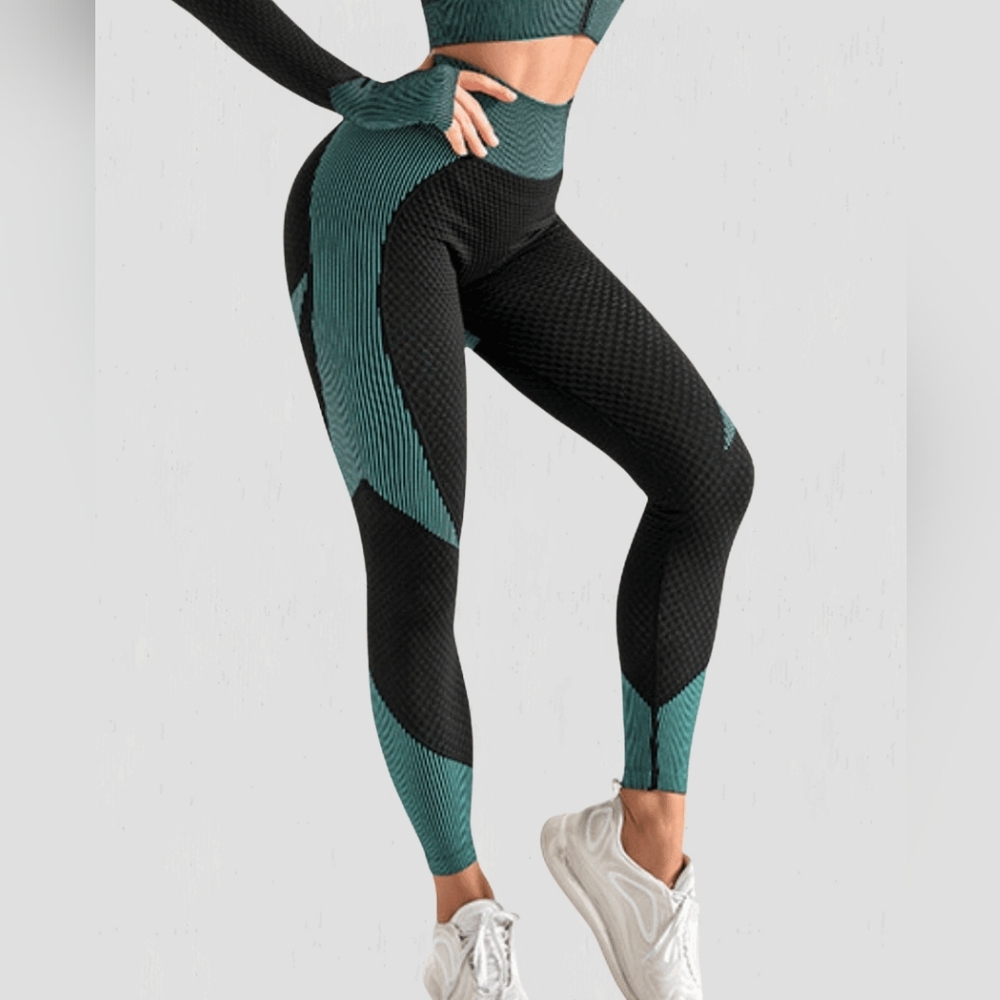Body-Boost Activewear Leggings Teal & Black